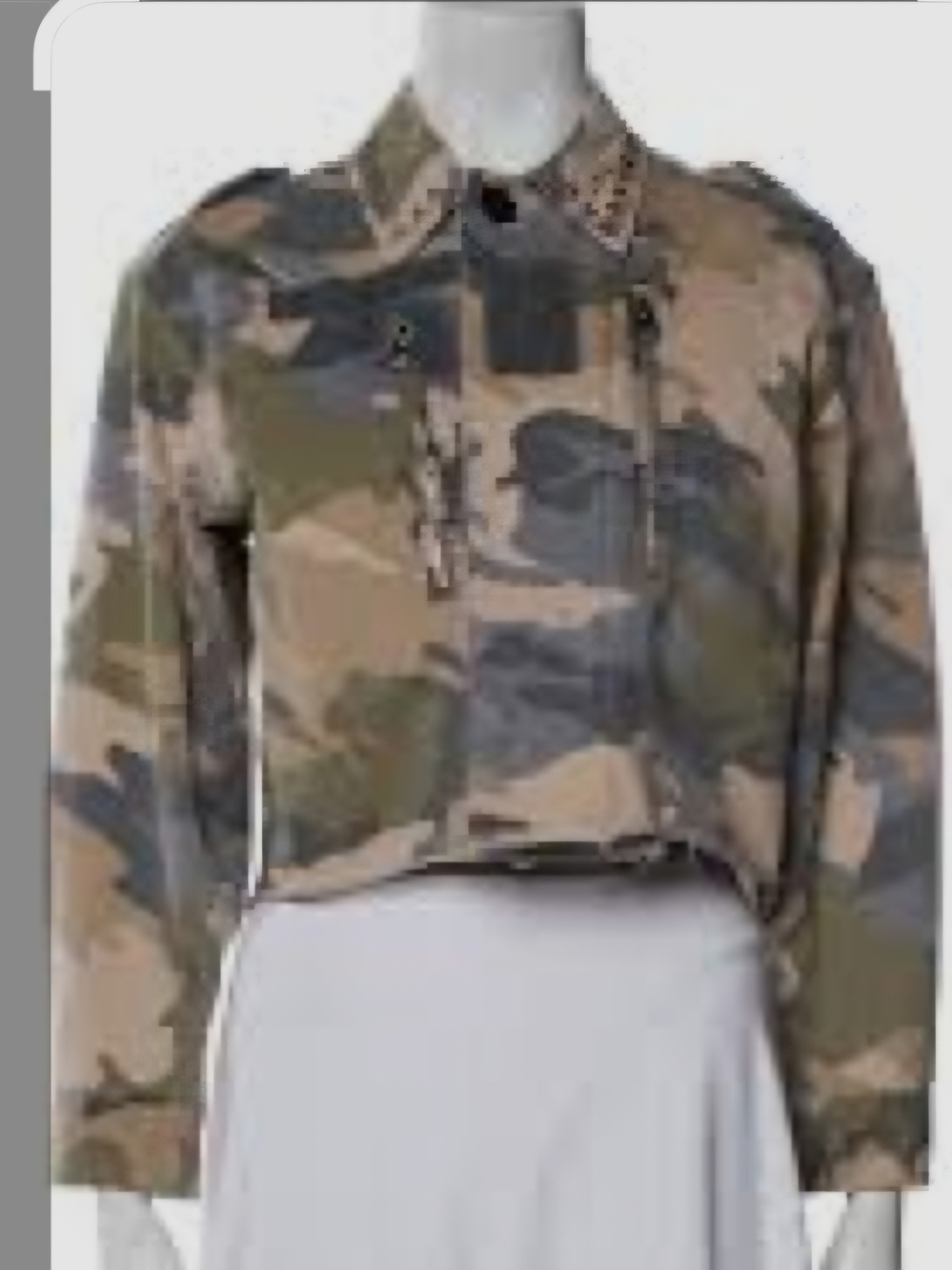 Zadig & Voltaire Beige and Olive Camouflage Cropped Jacket